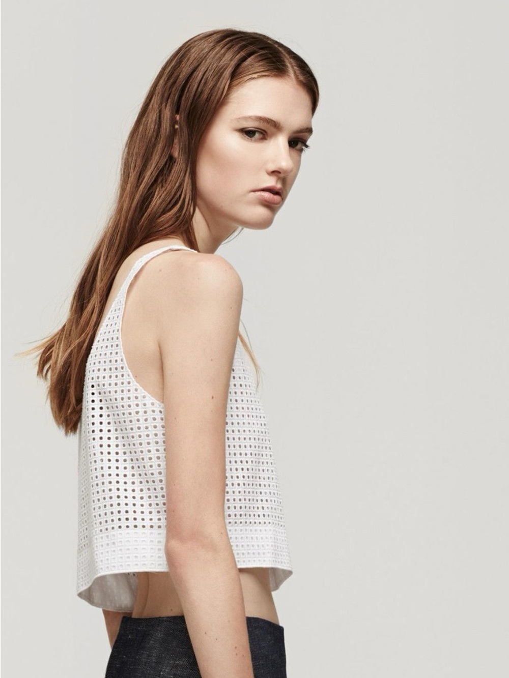 Rag and Bone Lakewood Crop Top - Bright White